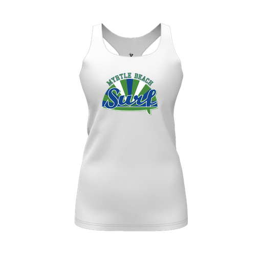 [FT0TRBWH-FYS-LOGO1] Decker Racerback Tank Top (Female Youth S, White, Logo 1)