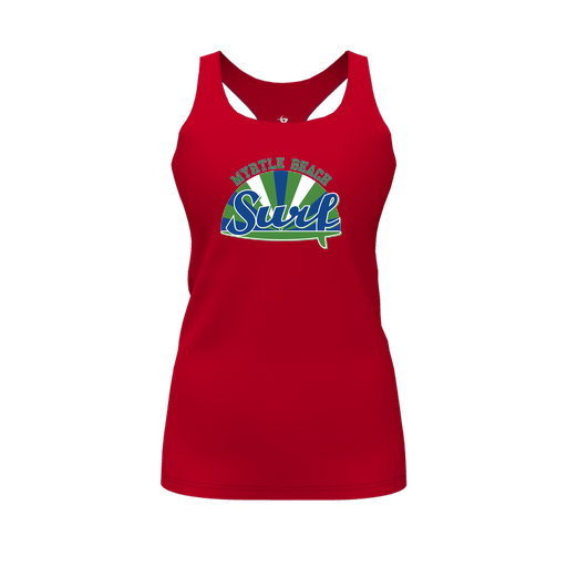 [CUS-DFW-RCBK-PER-RED-FYS-LOGO1] Racerback Tank Top (Female Youth S, Red, Logo 1)