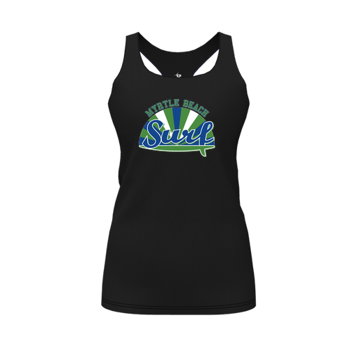 [CUS-DFW-RCBK-PER-BLK-FYS-LOGO1] Racerback Tank Top (Female Youth S, Black, Logo 1)