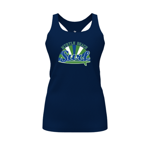 [CUS-DFW-RCBK-PER-NVY-FYS-LOGO1] Racerback Tank Top (Female Youth S, Navy, Logo 1)