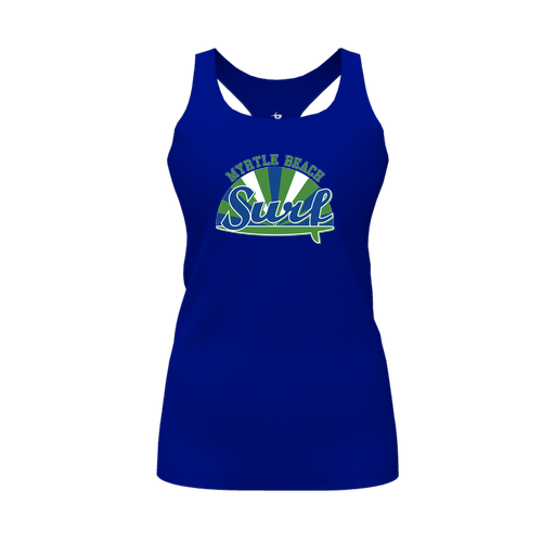 [CUS-DFW-RCBK-PER-RYL-FYS-LOGO1] Racerback Tank Top (Female Youth S, Royal, Logo 1)