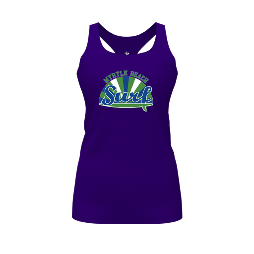 [FT0TRBPP-FYS-LOGO1] Decker Racerback Tank Top (Female Youth S, Purple, Logo 1)