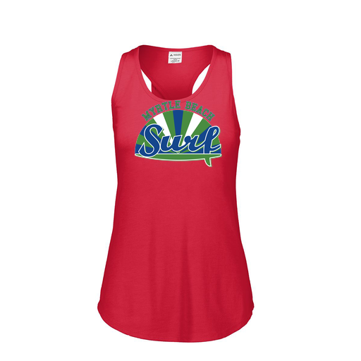 [FT0TUBRD-FAS-LOGO1] Ladies Tri Blend Tank Top (Female Adult S, Red, Logo 1)