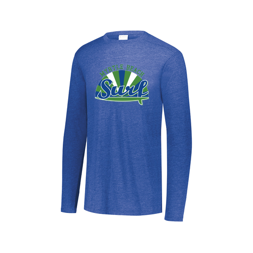 [FTLCUBRY-AXS-LOGO1] Decker Men's Tri-Blend T-Shirt - Long Sleeve (Adult XS, Royal, Logo 1)